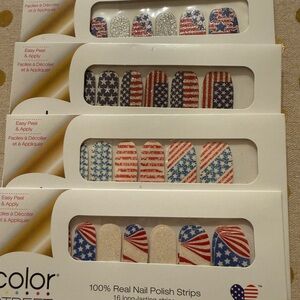 Bundle of 4 Color Street Patriotic Nail Polish Sets.